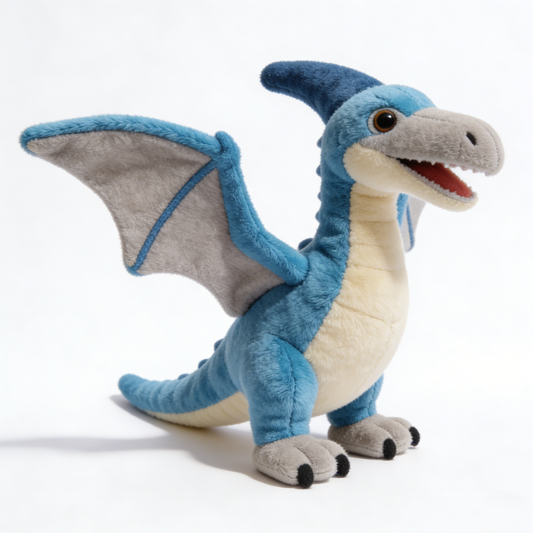 Dreamy & Cute Blue-gray Cartoon Pterosaur Plush Doll