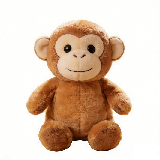 Cute and gentle brown monkey plush toy